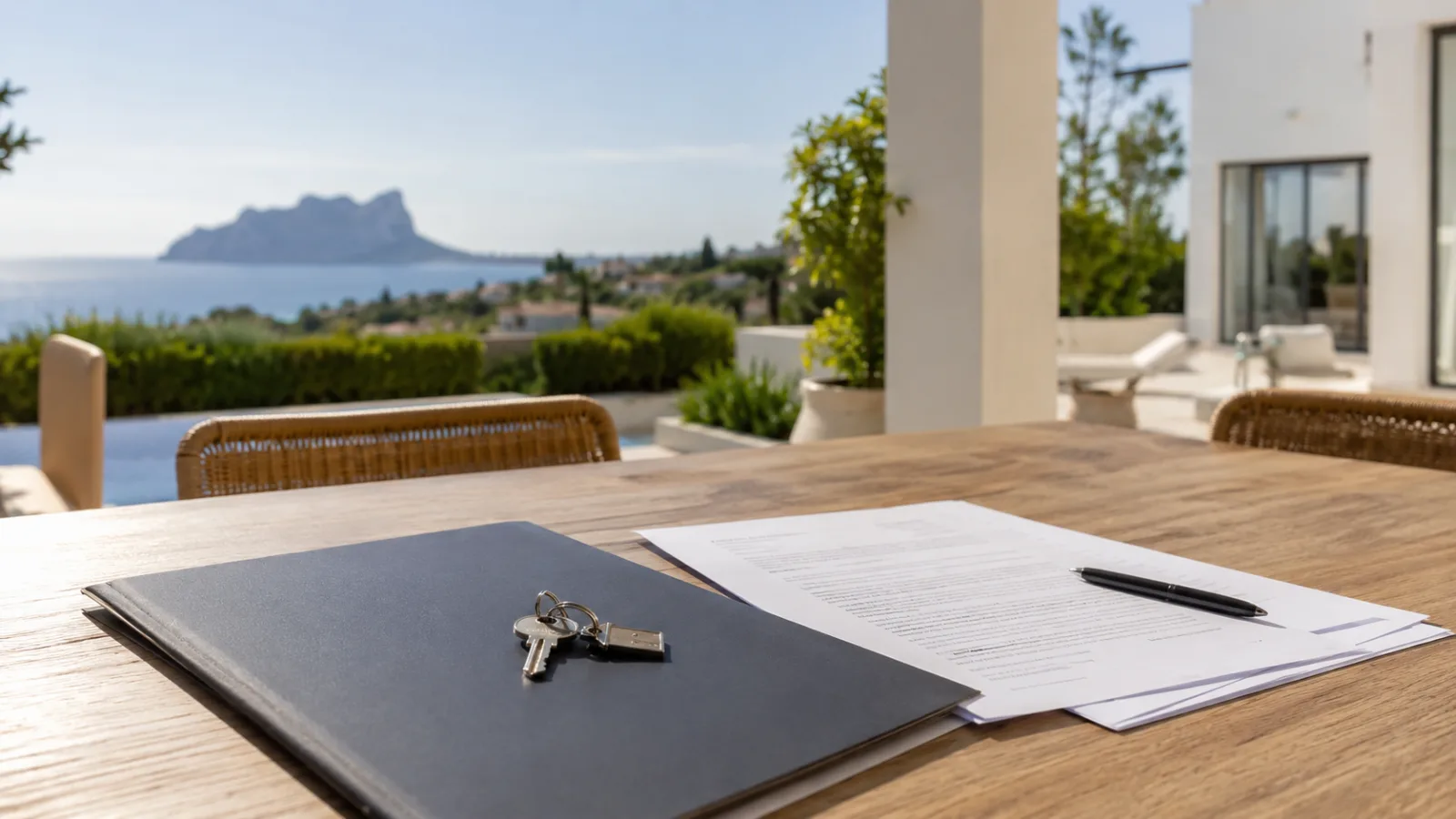 International buyer overlooking a luxury Mediterranean property in Spain